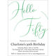 Hello Fifty Foil Birthday Invitations Image 3 of 9